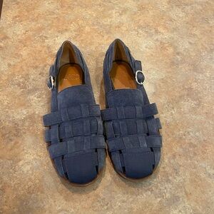 Franco Sarto Blue Suede Fisherman Sandals - Size 5.5